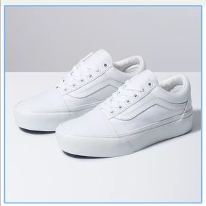 Nwt Vans old skool white platform shoes